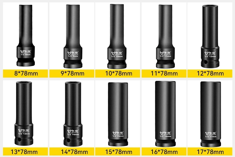 8–28 mm Schlagschrauber-Steckschlüssel, quadratischer Treiberkopf, 1/2 Zoll Schlagschrauber, verlängerter Adapter, Schraubenschlüsselkopf, Sechskant-Elektroschraubenschlüssel-Steckschlüssel – Detail 2