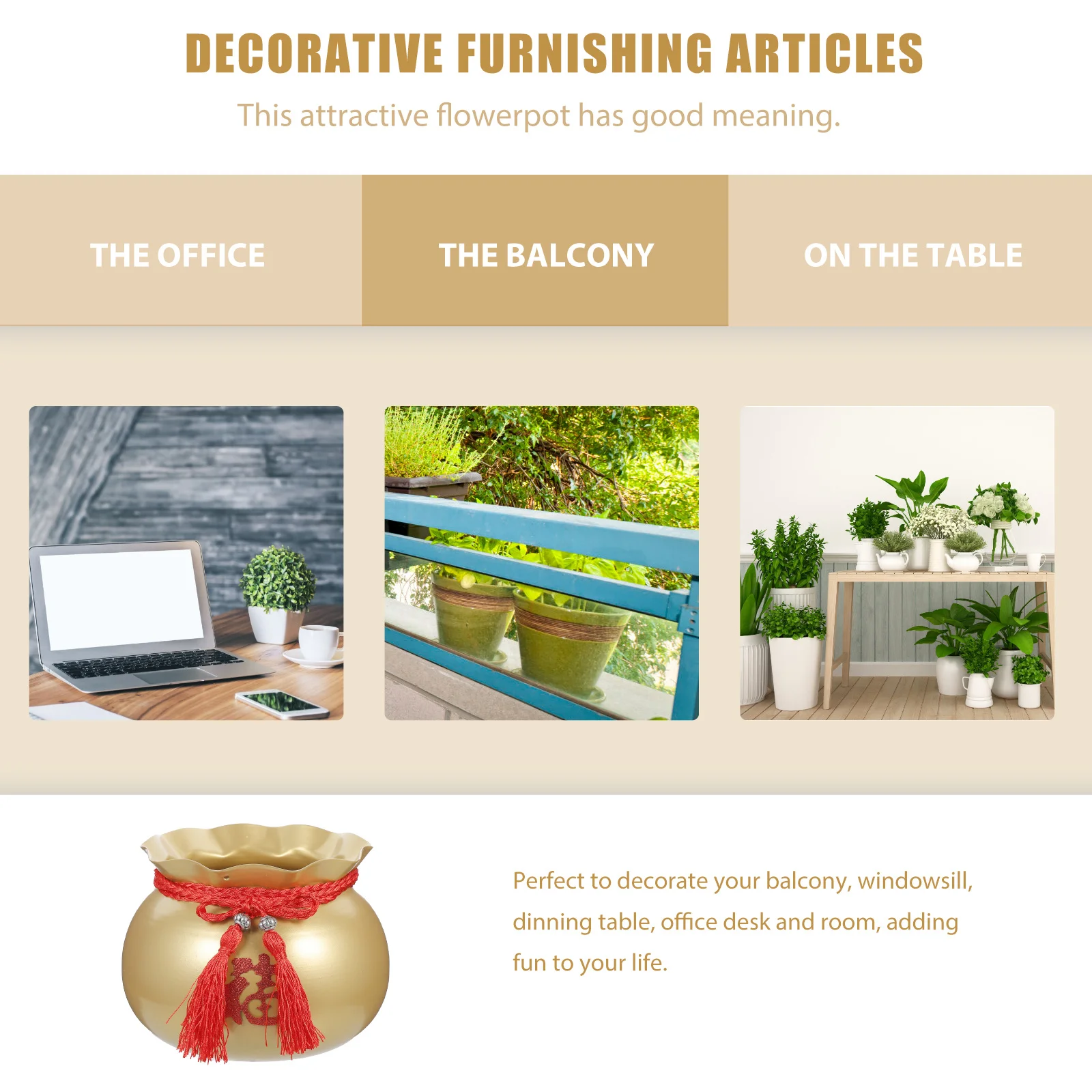 

Chinese Style Bucket Iron Floral Arrangement Decor For Home Office Wedding Party New Year Gift