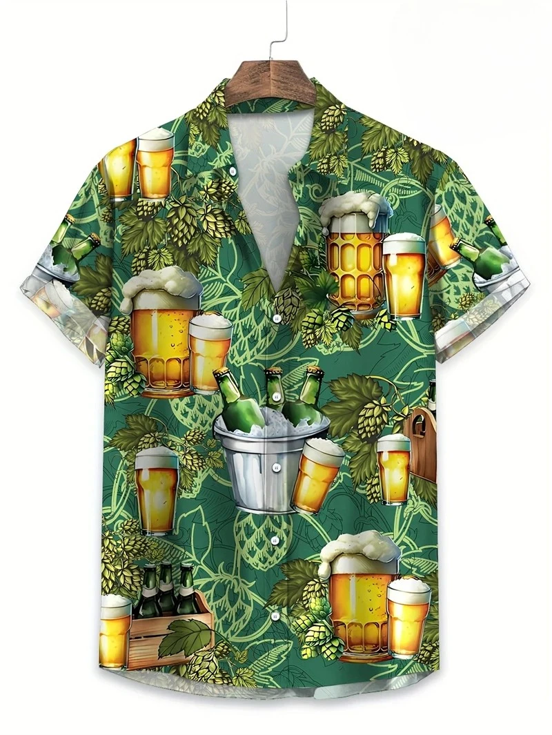 قمصان الأزهار الرجالية هاواي عطلة حزب بلوزة 2025 التلبيب قميص الشاطئ زهرة قمصان قصيرة الأكمام الملابس النسائية #3