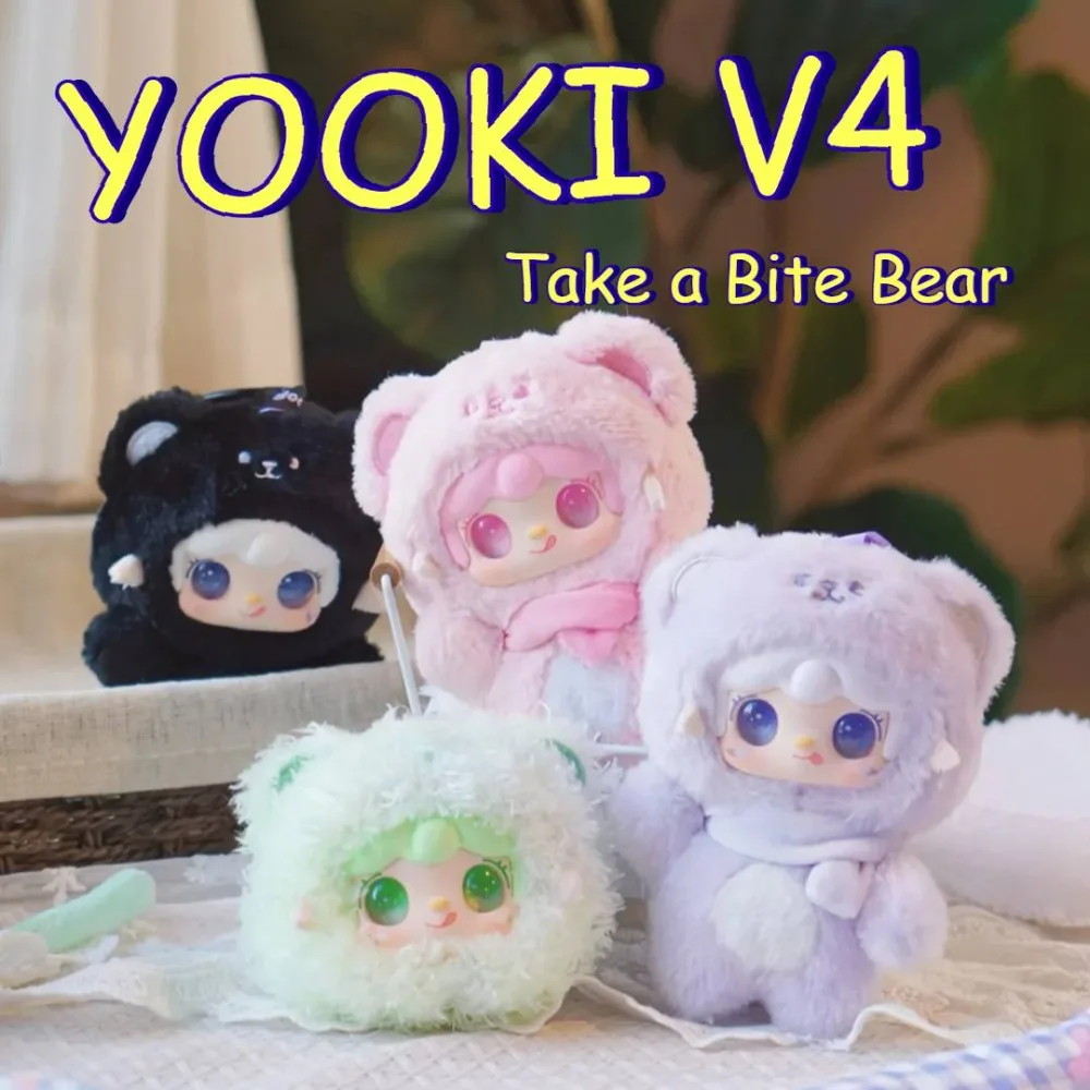 

Yooki V4 Take a Bite Bear Series Plush Vinyl Blind Box Cute Trendy Animal Doll Desktop Decoration Collection Surprise Gifts