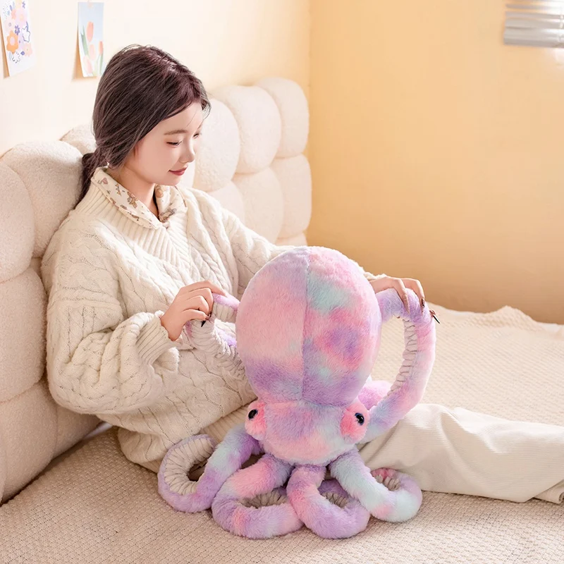 Creative Candy Octopus Marine Organism Super Soft Dolls Throw Pillow Toys Cartoon Dolls Girls Birthday Gifts Home Party Decor