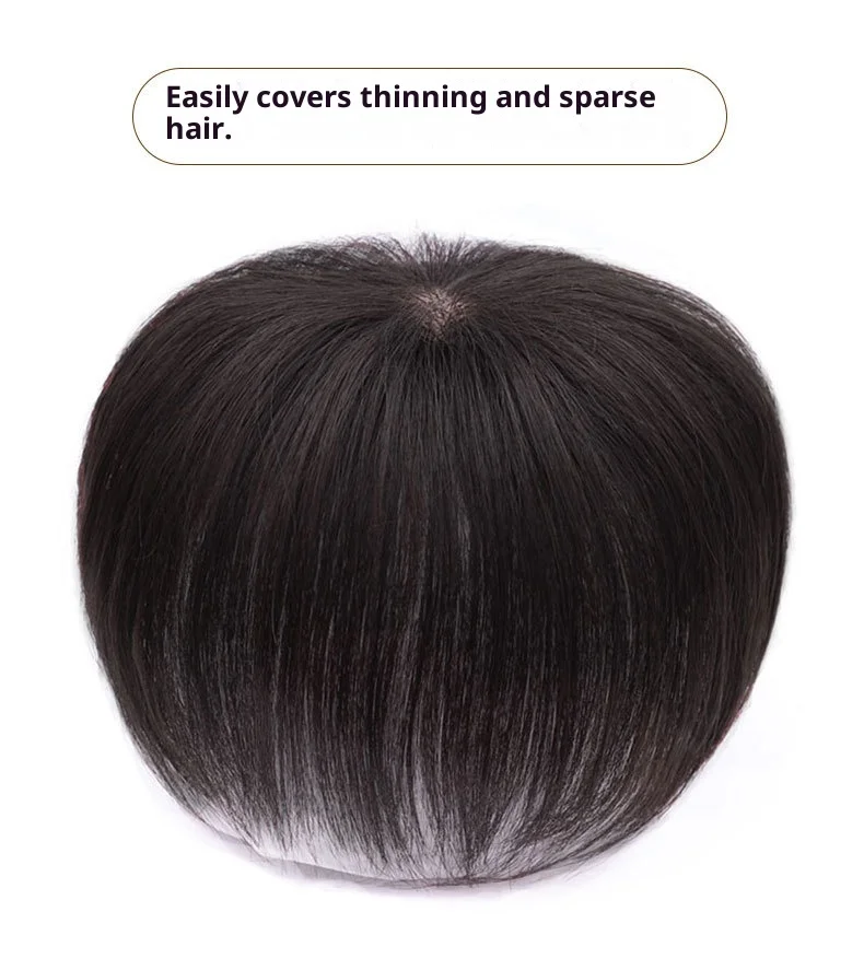 قطع شعر بشري حقيقي للنساء، قطع شعر علوية بديلة لتغطية الشعر الرمادي، حجم الشعر يزيد من قطعة واحدة، قطع مستديرة غير مرئية #6