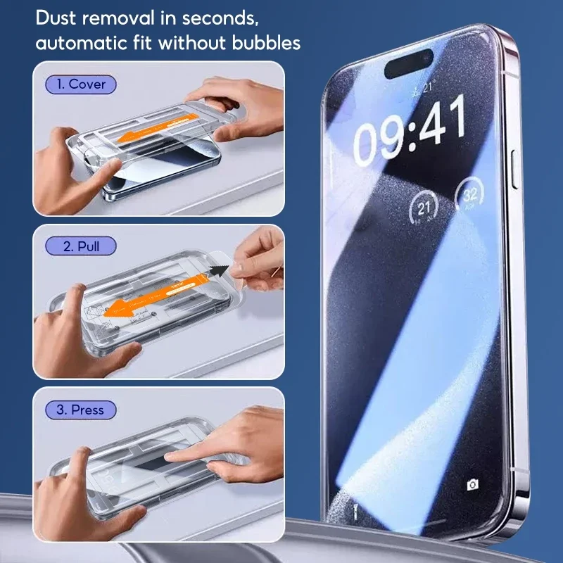 TBTIC Screen Protector For IPhone 16 15 14Plus 13 12 11 ProMax XXs XR Tempered Glass HD Privacy Easy Install With Auto Alignment image 6