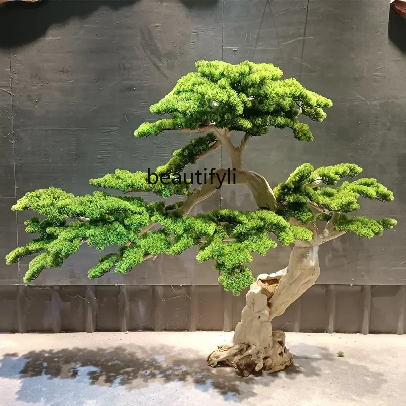 Welcome pine simulation pine shopping mall hotel decorative modeling welcome pine landscape ornament