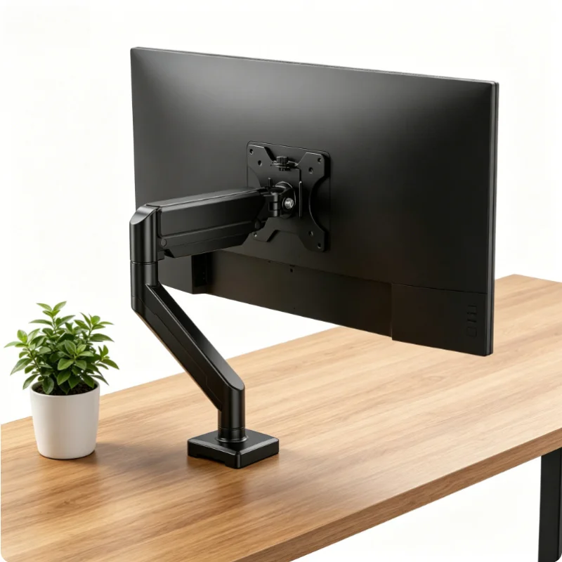 

14-32 Inch Single Monitor Arm Height Adjustable Monitor Mount C-Clamp Grommet Base Desk Stand for Home Office