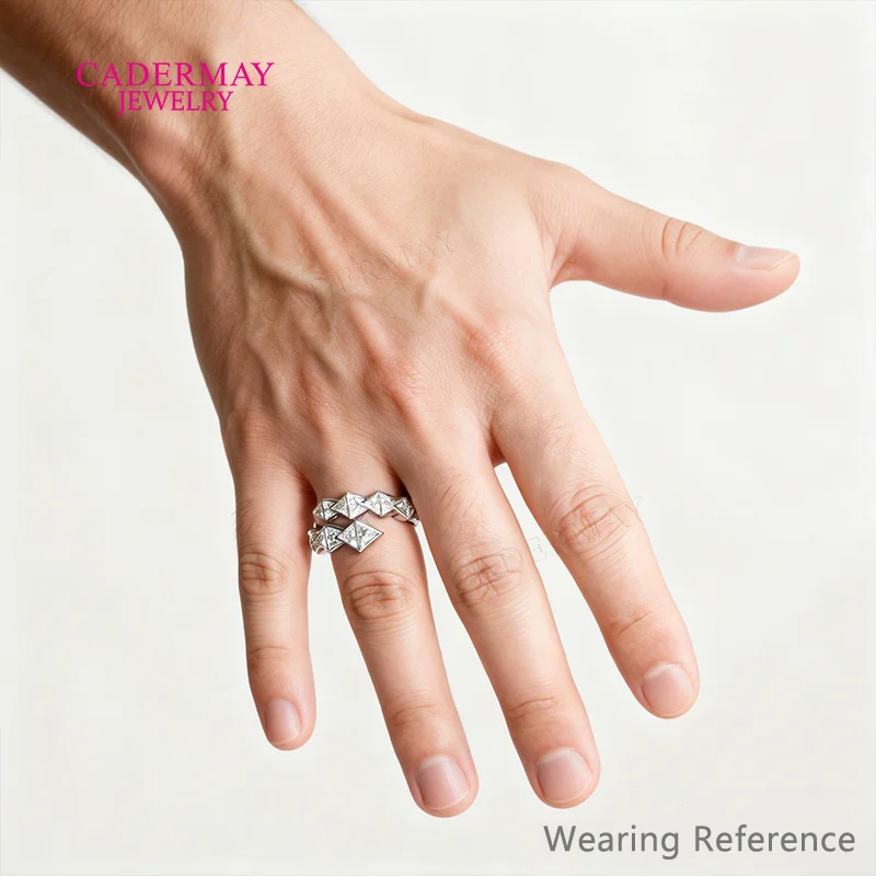 

High Quality Real 925 Silver Moissanite Rings Men VVS Moissanite Eternity Band Snake Rings for Men Gift Party