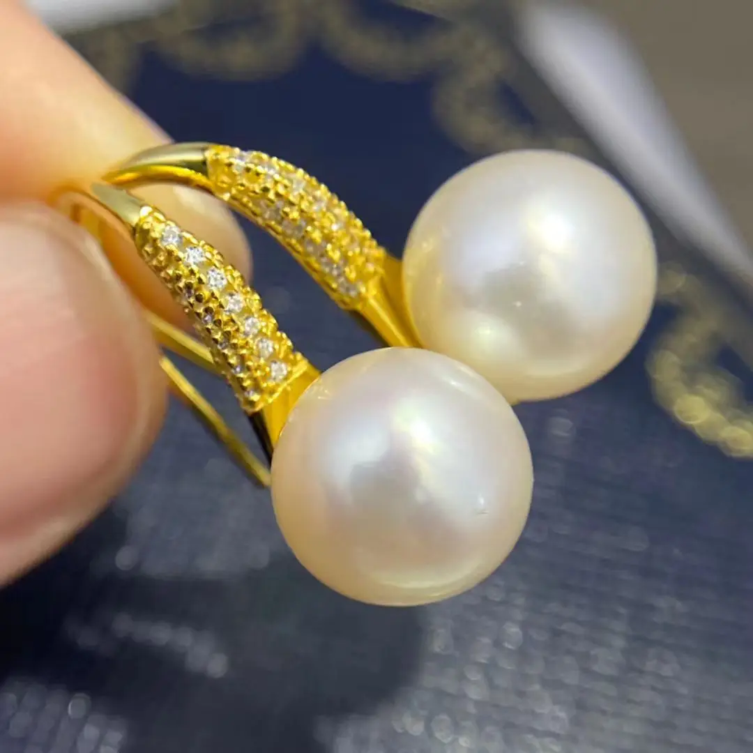 

Wholesale S925 Sterling Silver Earrings Mount Findings Settings Base Mounting Parts Accessory for 8-9mm Pearls 5 pairs/lot