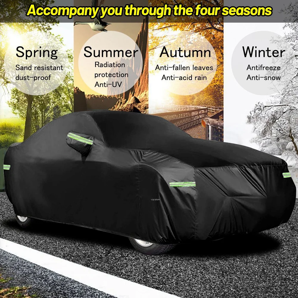 Half Car Cover All Weather Car Body Covers Outdoor Indoor for All Season Waterproof Dustproof UV Resistant Snowproof Sedan Cover