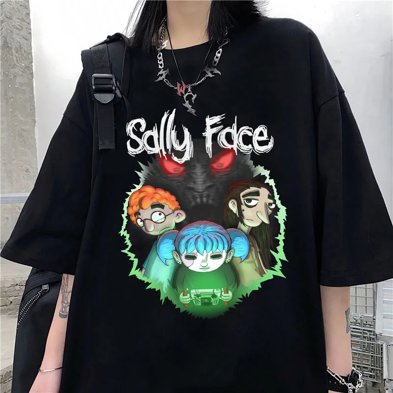 Men T Shirt Sally Face Print Regular Short Sleeve T-shirts Female Harajuku Summer Fashion Casual Short-sleeve Clothing Tops Tees