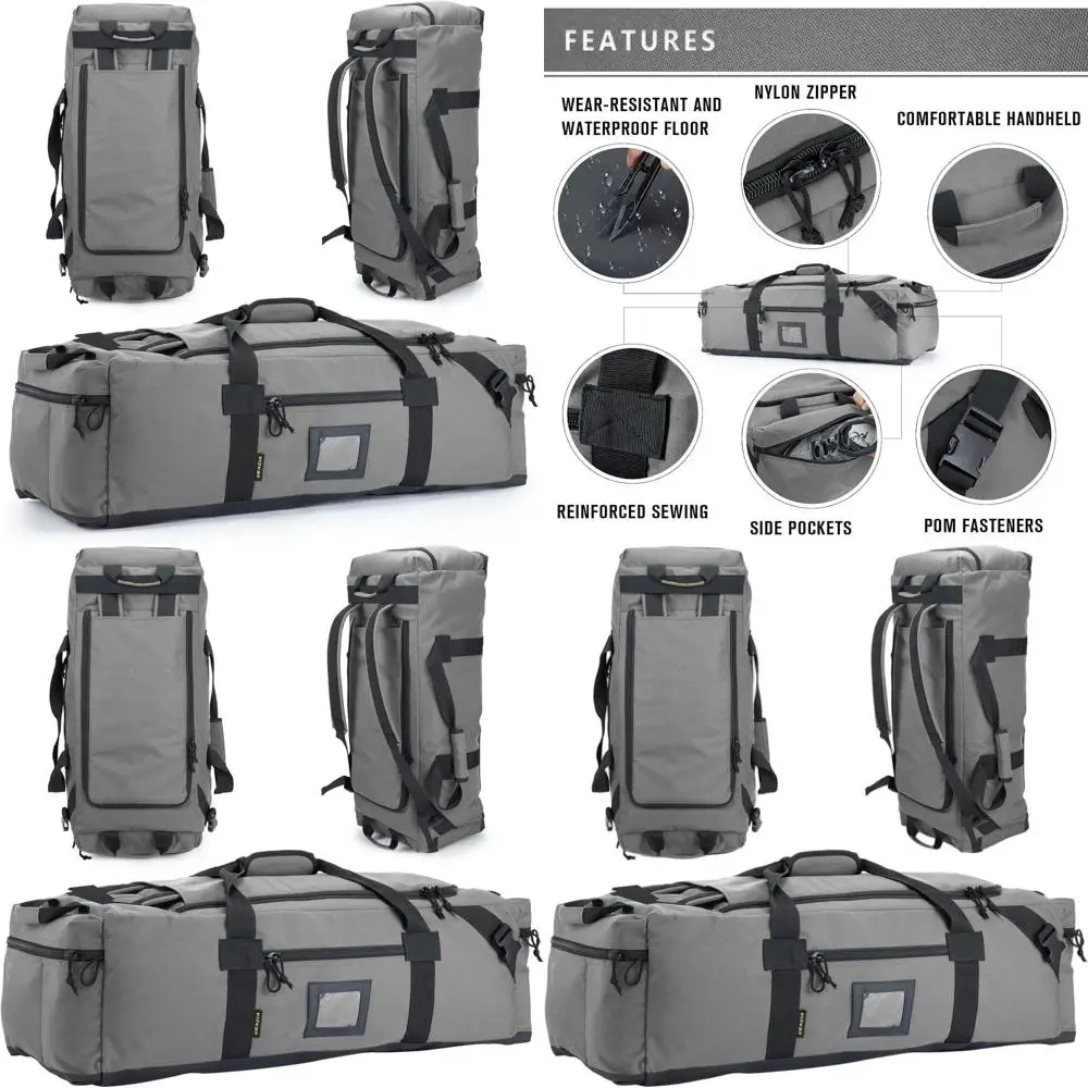 

Large 105L Dual Use Bag: Travel, Gym, Sports - Water-Resistant Polyester, Discreet Straps, Shoe Compartment - Ideal for Men & Wo