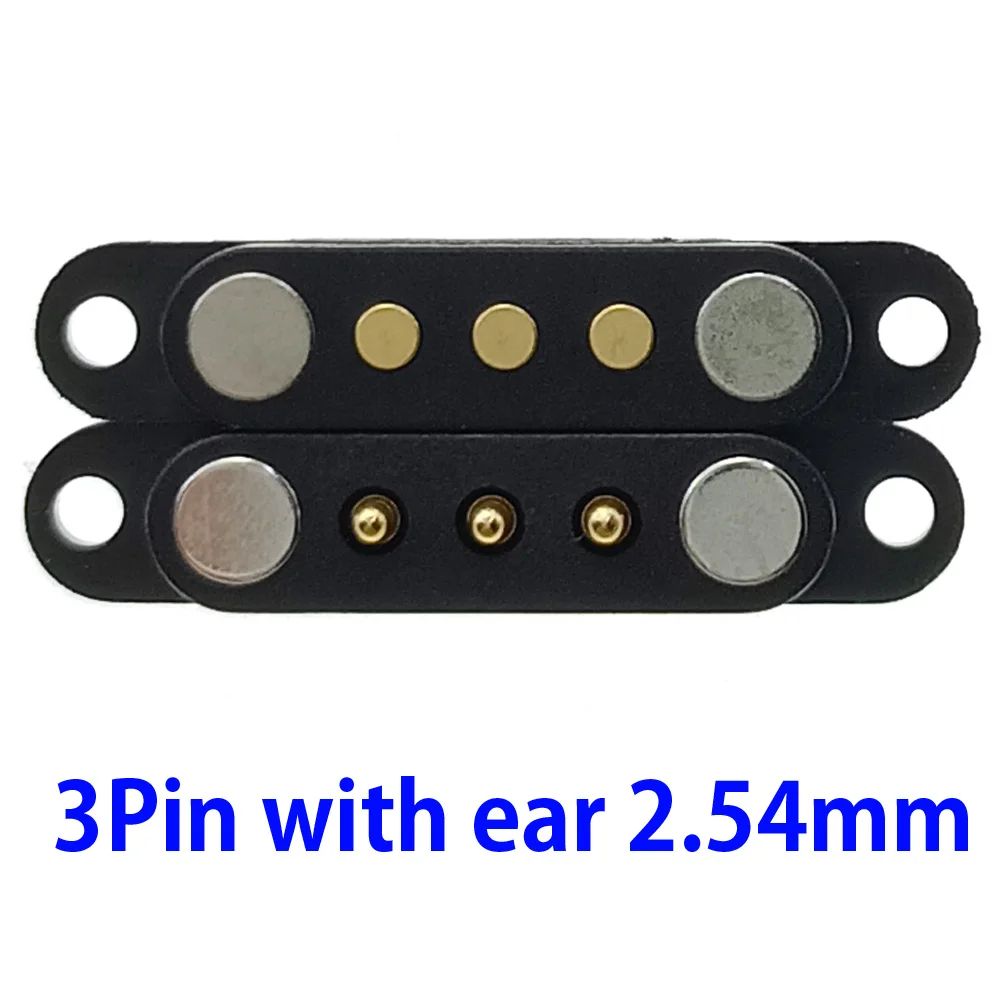 2A DC Magnetic Pogo Pin Connector 2/3/4/5/7/8Pin Pogopin Male Female Spring Loaded DC Power Socket with ears 2P Pitch 2.54/2.8mm