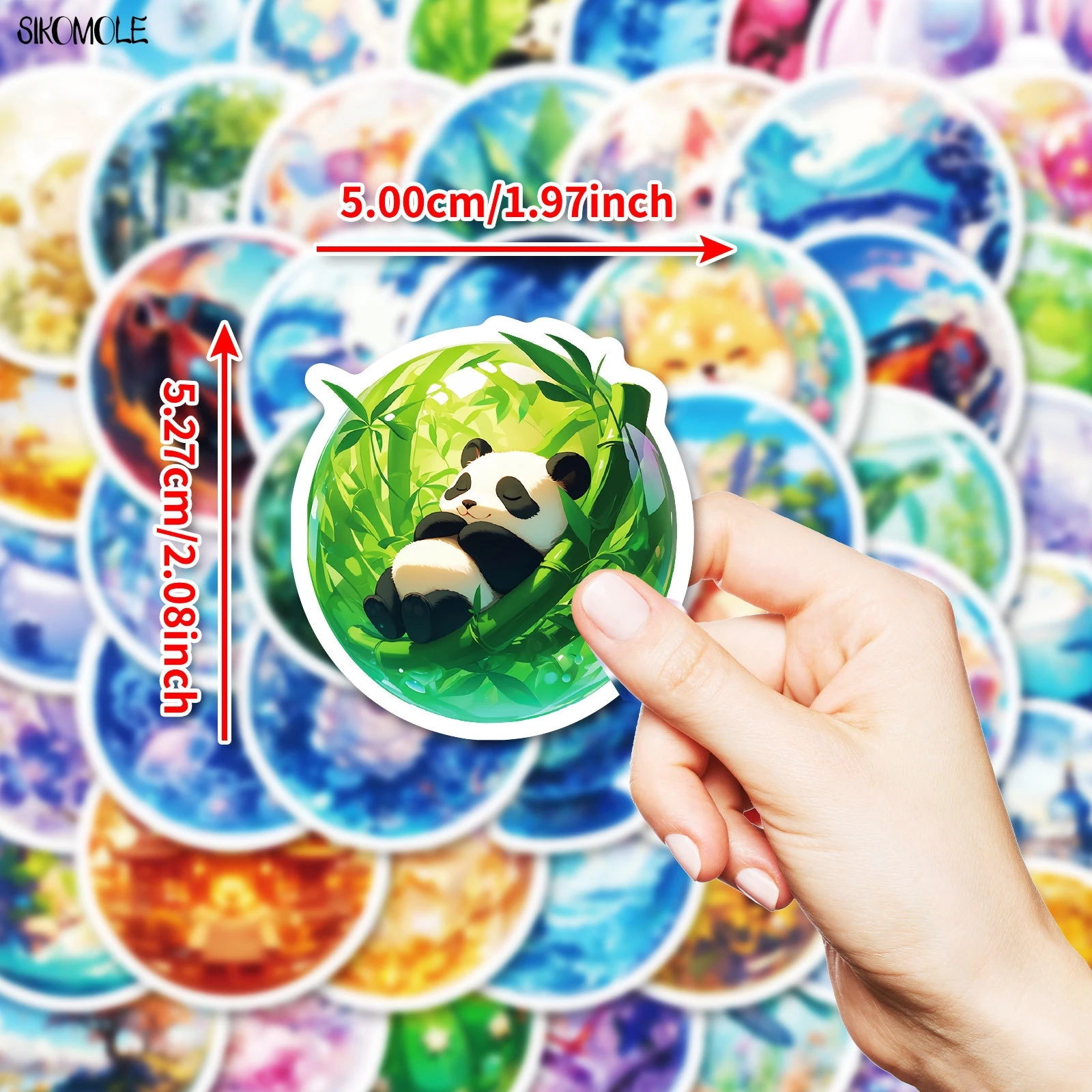 10/30/50PCS Cartoon Magical Crystal Ball Stickers Kawaii Animals Aesthetic DIY Kid Travel Luggage Decal Graffiti Sticker Pack