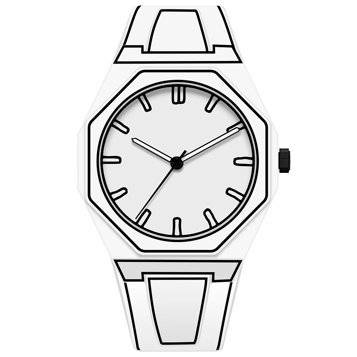 Lightweight Plastic Band Case Full Black Watch for Men Classic Simple Reloj Quartz Wristwatch Male Man New Roman Numerals Clock