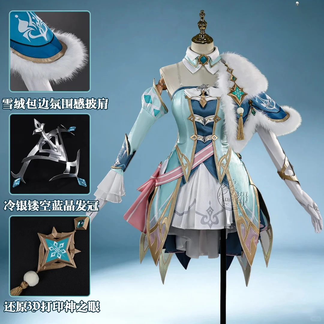 Women Anime Cosplay - Genshin Impact Oyunu Snezhnaya Cosplay Cadılar