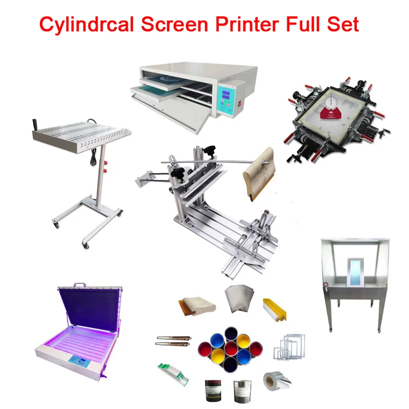 Manual Cylindrical Round Curved Screen Printing Machine For Pen Cup Mug Bottle