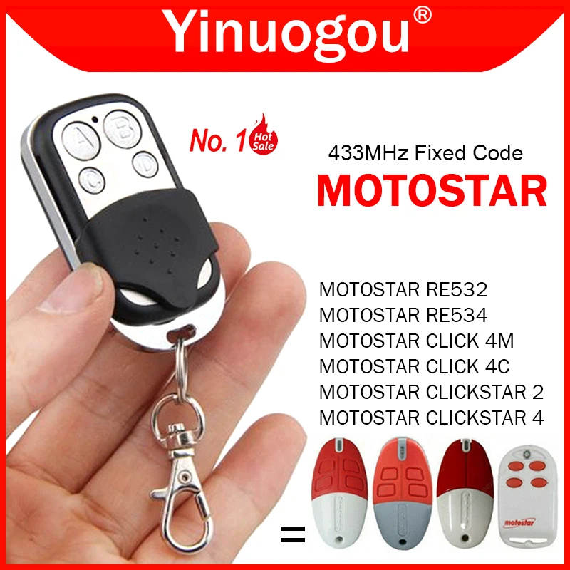 motostar re532 re534 click 4m 4c clickstar duplicadora 43392mhz porta de garagem controle remoto codigo fixo portao eletrico abridor 01