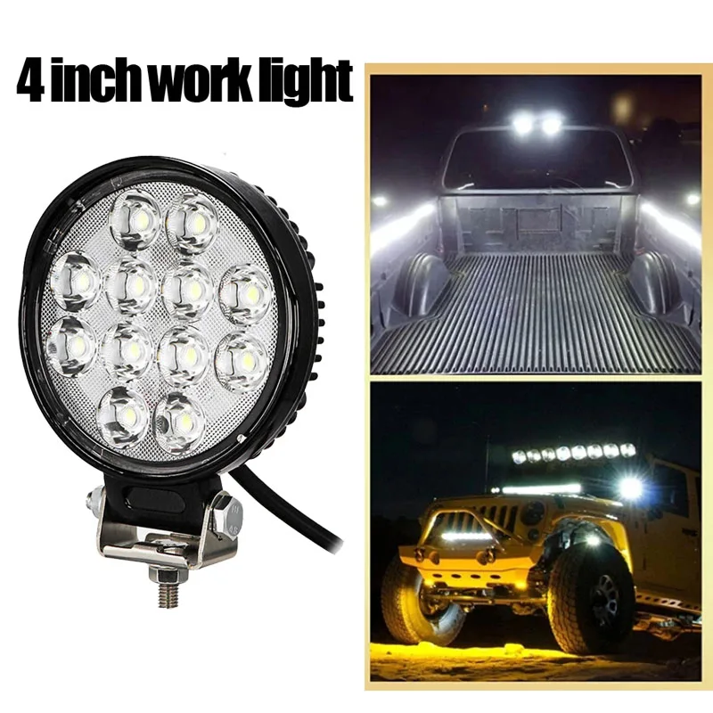 

36W LED Work Light 12V-60V Waterproof Shock-resistant 4In LED Fog Light for Truck Motorcycle Off-road Vehicle Modified Spotlight