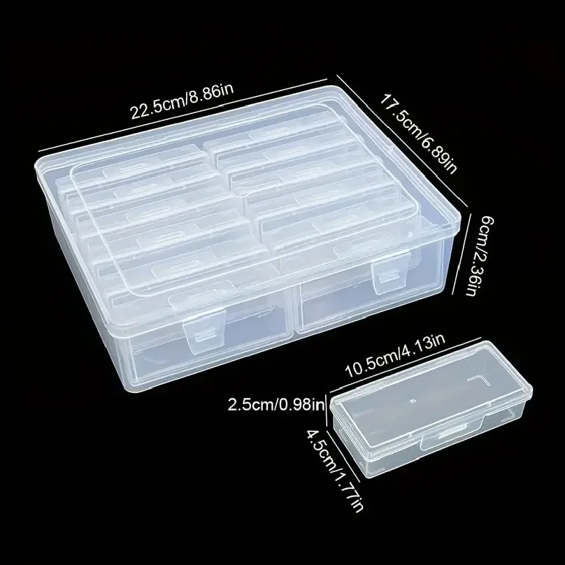 6/12 adjustable rectangular storage boxes, suitable for crafts, beads, jewelry with dividers stroage box for small things