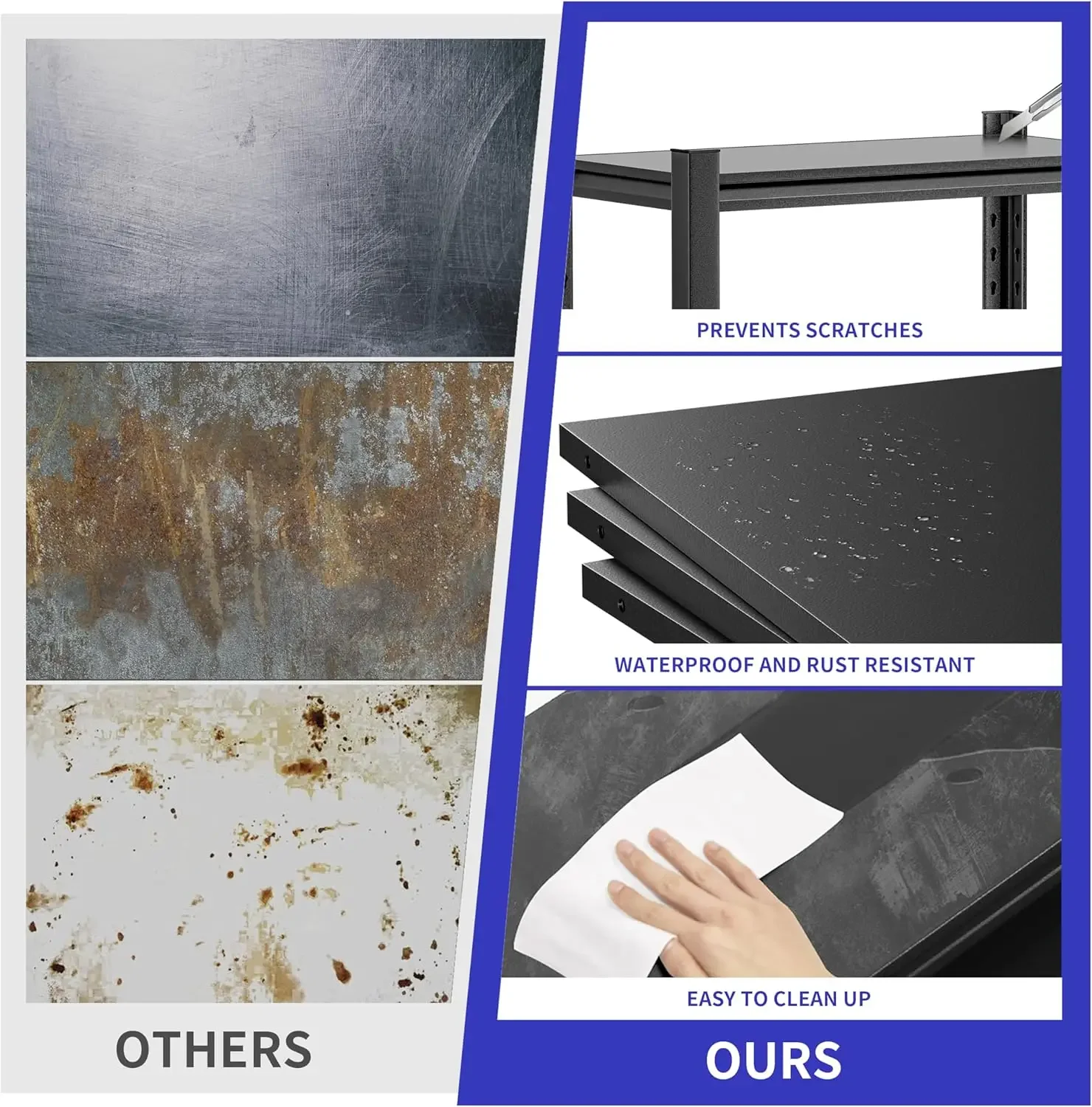 Unit Rak Garasi, Unit Rak Logam Tebal 78"*40"*18" untuk Rak Penyimpanan Garasi Rak Dapat Disesuaikan, Industri 5 Tingkat