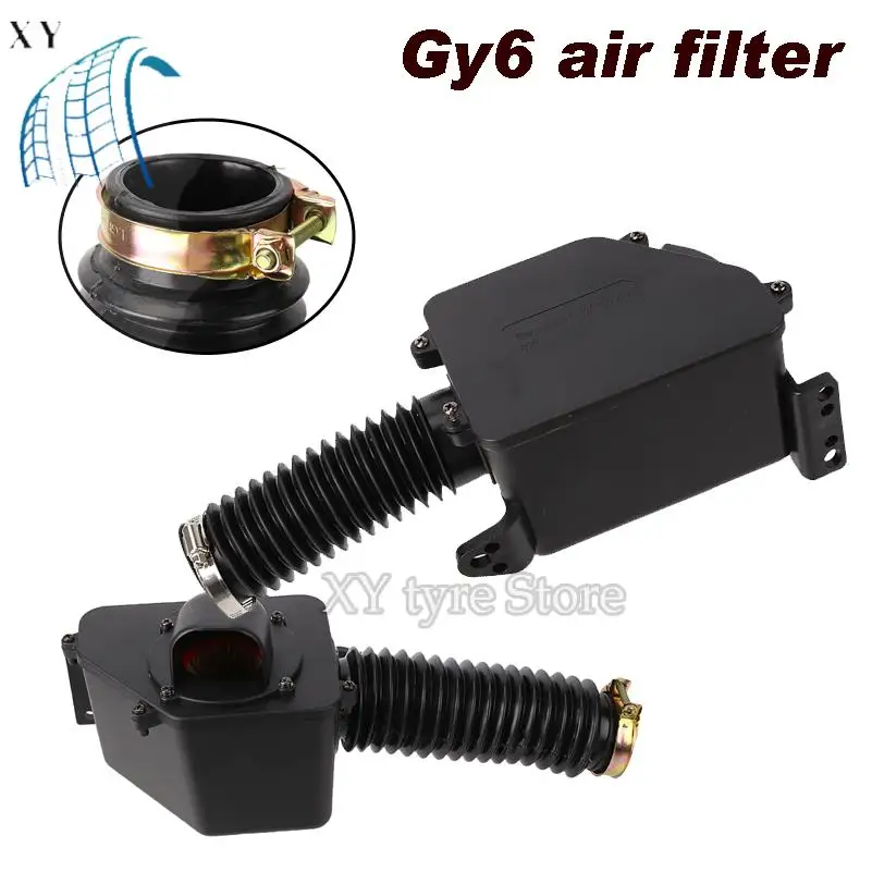 Caixa de filtro de ar para cotovelo de motocicleta, limpador de admissão para motor gy6 150cc 157qmj atv quad go kart scooter ciclomotor