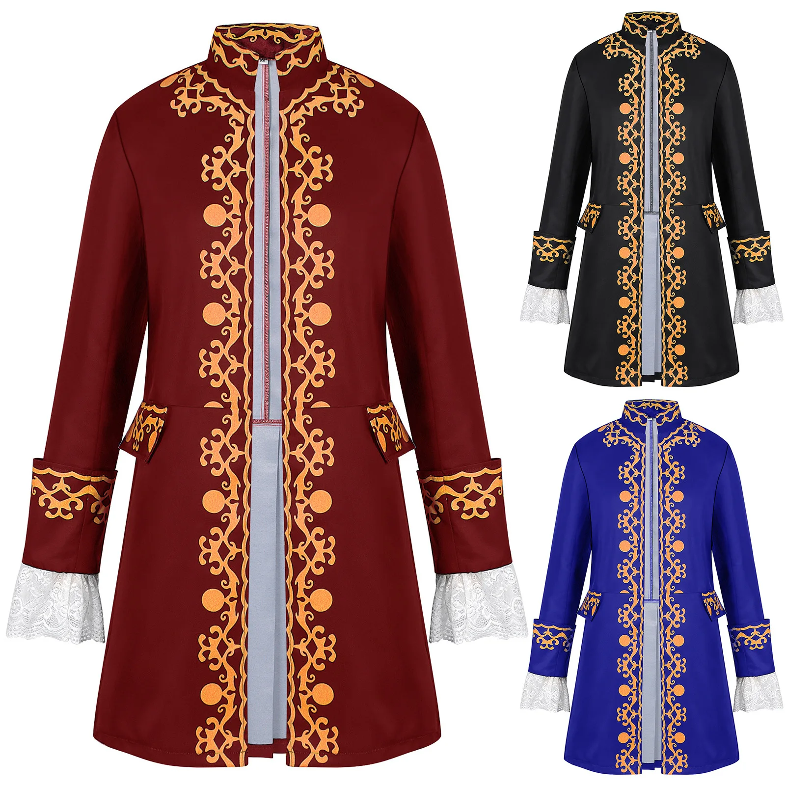 Traje Colonial del siglo XVIII para hombre, abrigo militar real Medieval, traje de príncipe de corte barroco rococó victoriano, traje de chaqueta