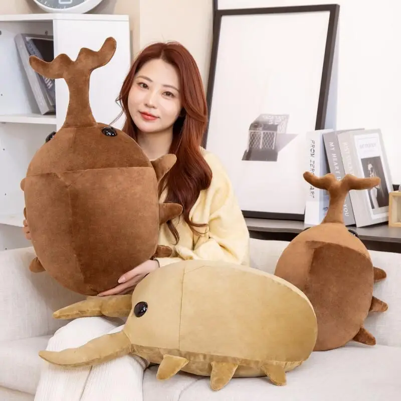 50/60CM Creative Simulation Insect Plush Toys Stuffed Cartoon Dolls Kawaii Beetle Pillow Kids Boys Birthday Gifts