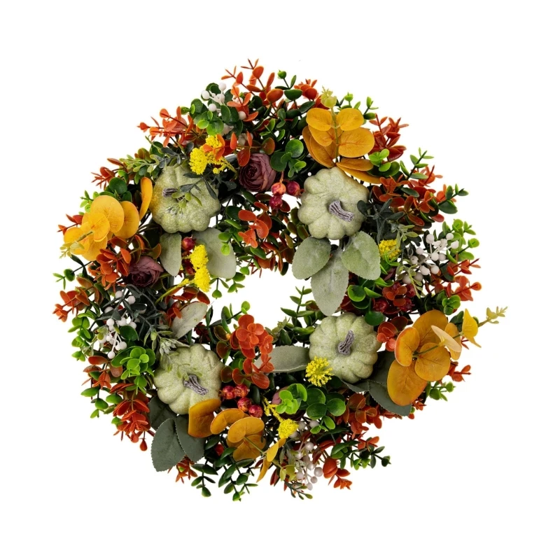 

Elegant Autumn Door Hanging Flower Wreath for Thanksgiving and Fall Decorations Dropship