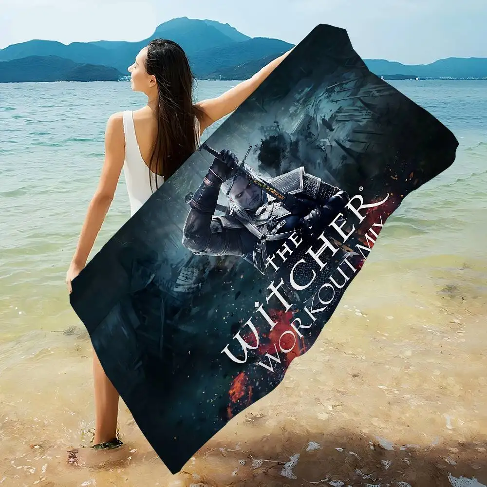 الكلاسيكية T-The W-Witcher لعبة منشفة الشاطئ مناشف حمام ملونة ل سريعة الجافة مخصصة الرمال الحرة الشاطئ اليوغا سبا رياضة بركة