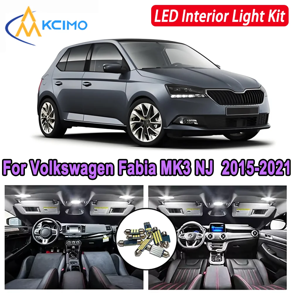 

Kcimo LED For Volkswagen Fabia MK3 NJ (2015-2021) Premium Bright LED Interior Dome Map Trunk Light Kit Car Led Lamps New Car LED