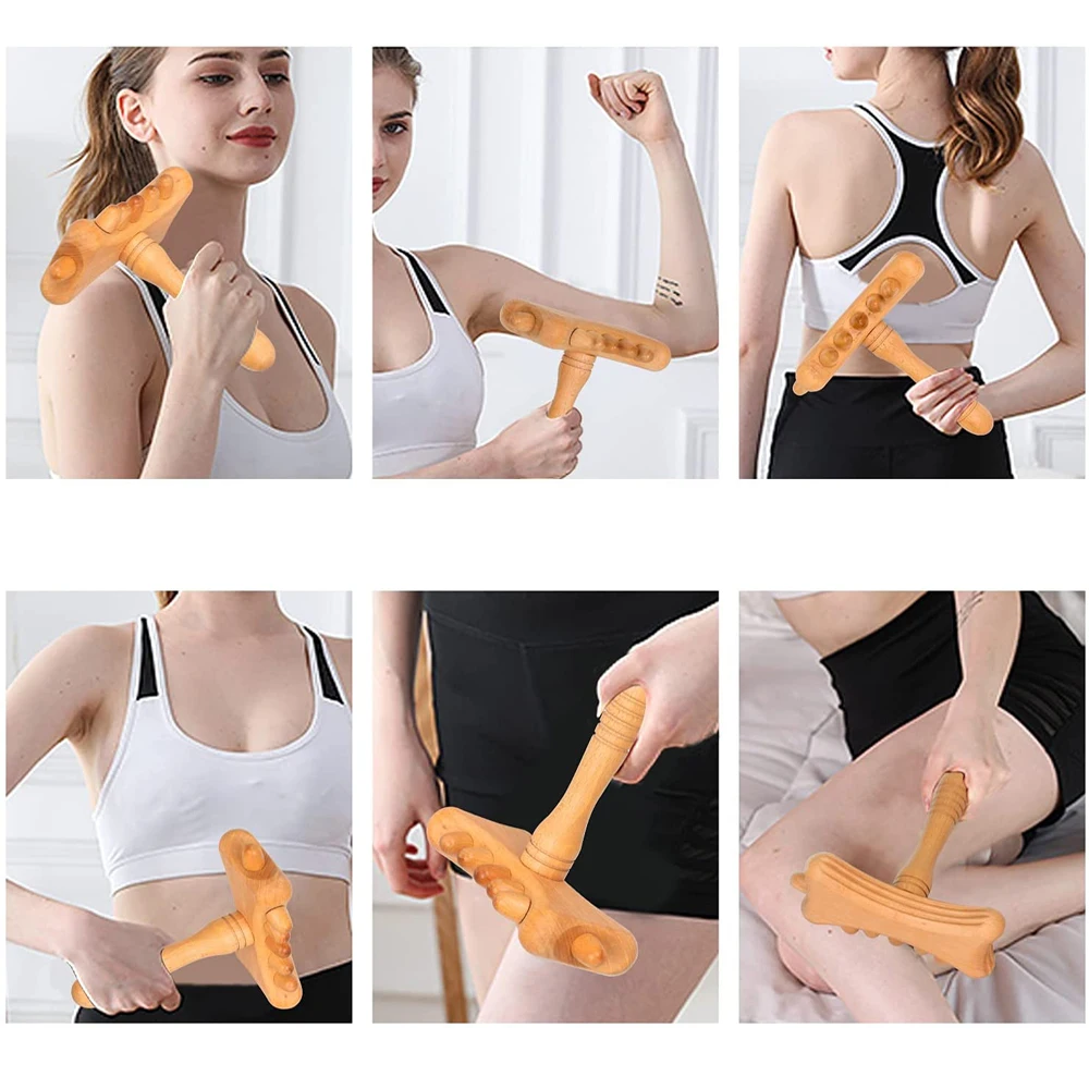 Wood Therapy Tools for Body Shaping, Anti Cellulite - Relief Soreness - Gua Sha | Lymphatic Drainage Wood Therapy Massage Tools view 5