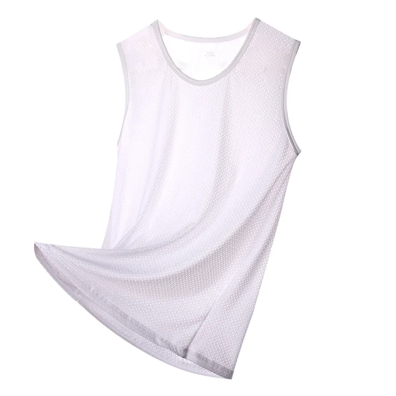 

5PCS Men's ice silk breathable vest, cool and quick-drying in summer, super comfortable for sports and fitness