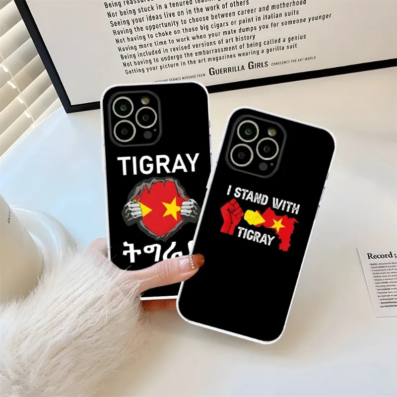 Tigray Flag Phone Case Transparent For Iphone 15 14Pro 11 12 14 Pro Max Mini 6 6s 7 8 Plus X XR XS SE2020 Cover