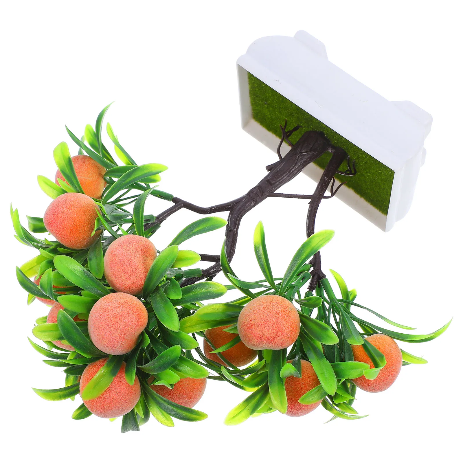 

Artificial Potted Peach Tree Realistic Bonsai Home Office Decor Indoor Fake Plant Ornaments Desktop Adornments
