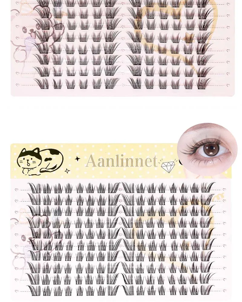 DIY falsche Wimpern, 20 Reihen, natürliche Längenkombination, wiederverwendbar, mehrere Stile verfügbar, falsche Wimpern – Detail 8
