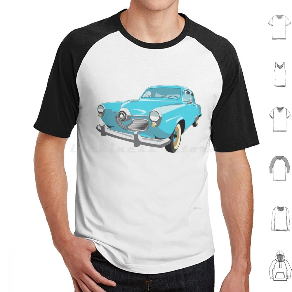 1951 Studebaker Commander-Bullet-Nose camiseta 6xl algodón Cool Tee Studebaker Commander Car azul clásico bala nariz bala