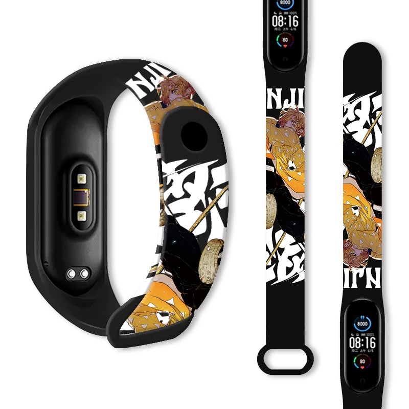 Anime Ghost Slayer Printed Strap for Xiaomi Mi Band 7 6 5 4 3 Watchband Sport Wristband Replaceable Bracelet for Accessories