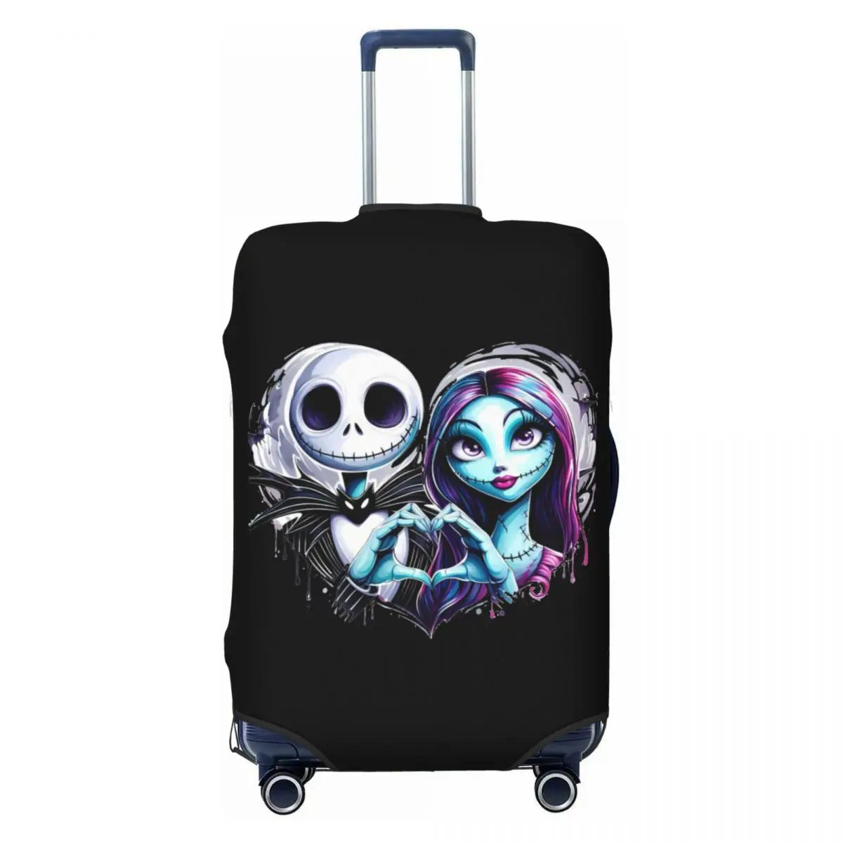 أزياء مخصصة جاك سكيلينجتون معًا إلى الأبد غطاء الأمتعة حامي قابل للغسل أغطية حقيبة السفر