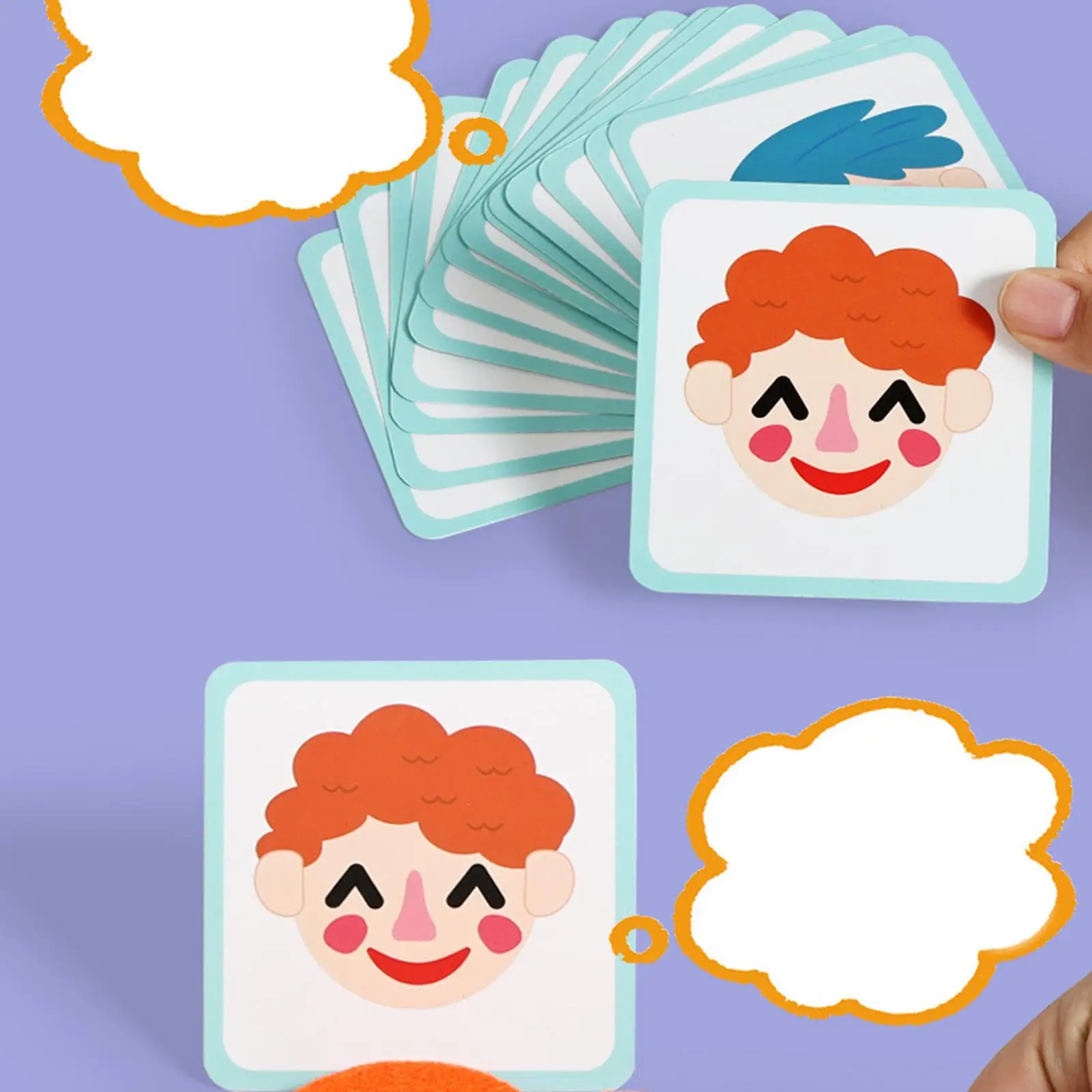 Gra logiczna z wyrażeniami emocji, gra edukacyjna na rozwój emocji z kartami edukacyjnymi, zabawka do nauki emocji i umiejętności społecznych dla maluchów i przedszkolaków.