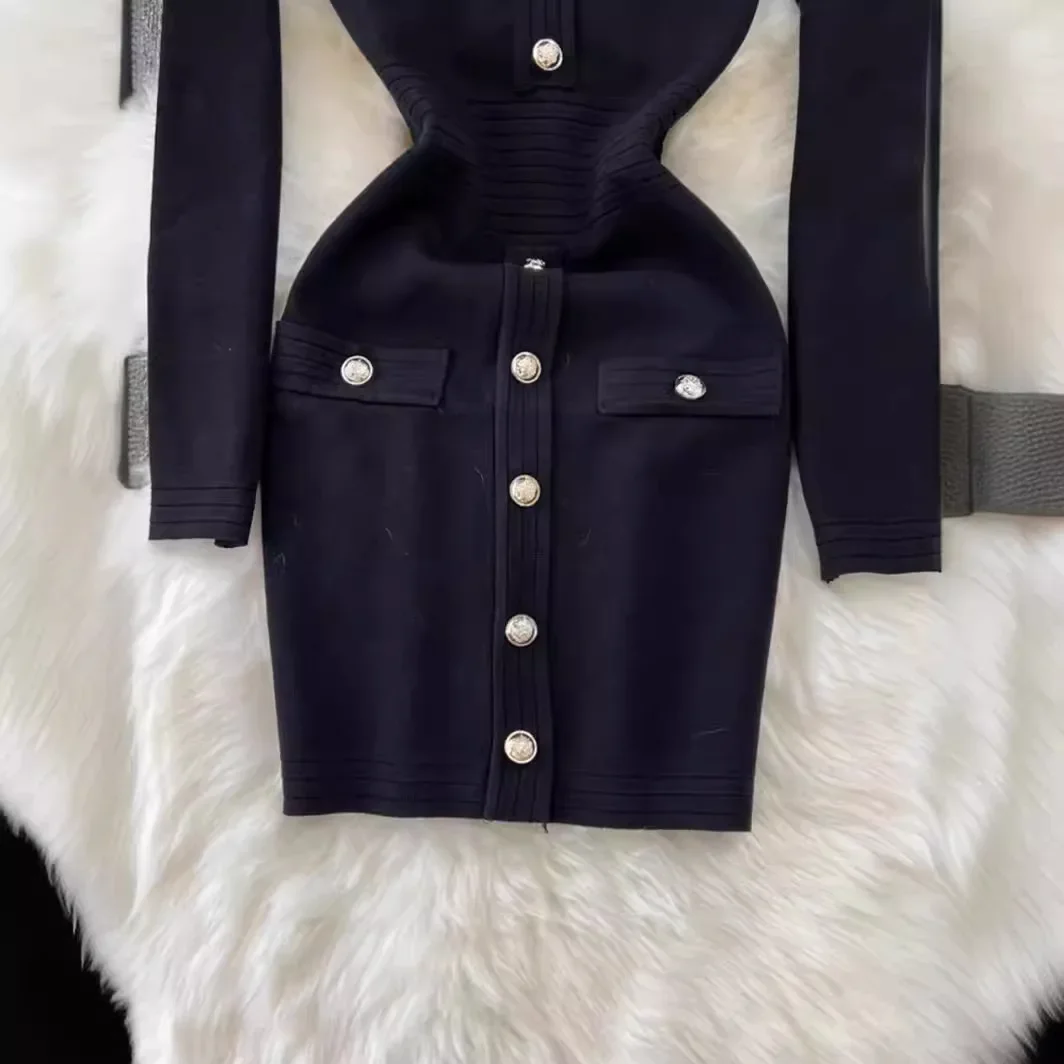 Winter Sweater vestidos feminino Women Vintage Long Sleeve Slim Sexy Bodycon Dress Korean Fashion Casual Robe Femme