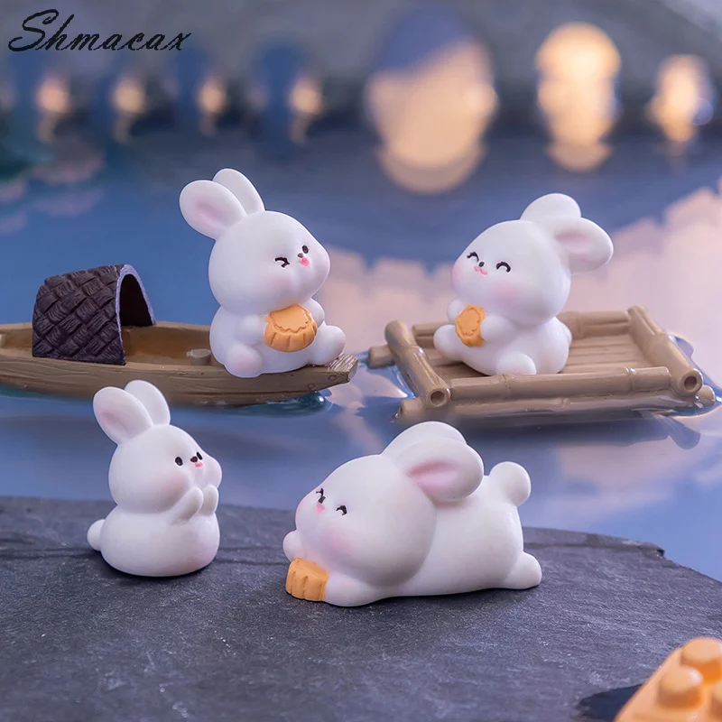 Cartoon Schattig Mid Autumn Festival Konijnenpop Mid Autumn Festival Mooncake Tafelversiering Schattig Konijnenhars Ornament Cadeau