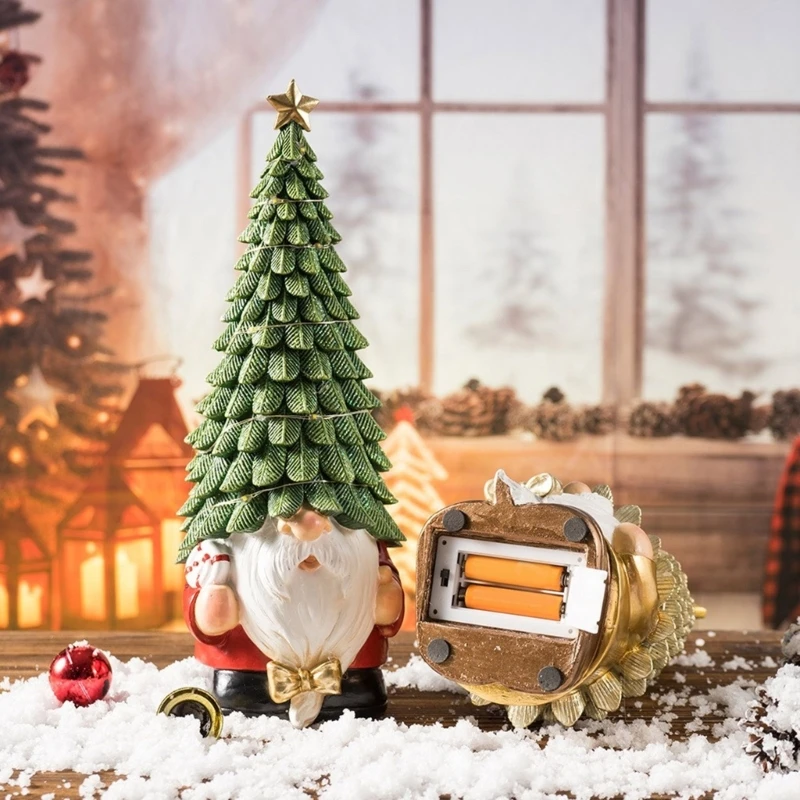 Nouveau Festival visage moins elfe poupées résines Figure noël décoration table ornement