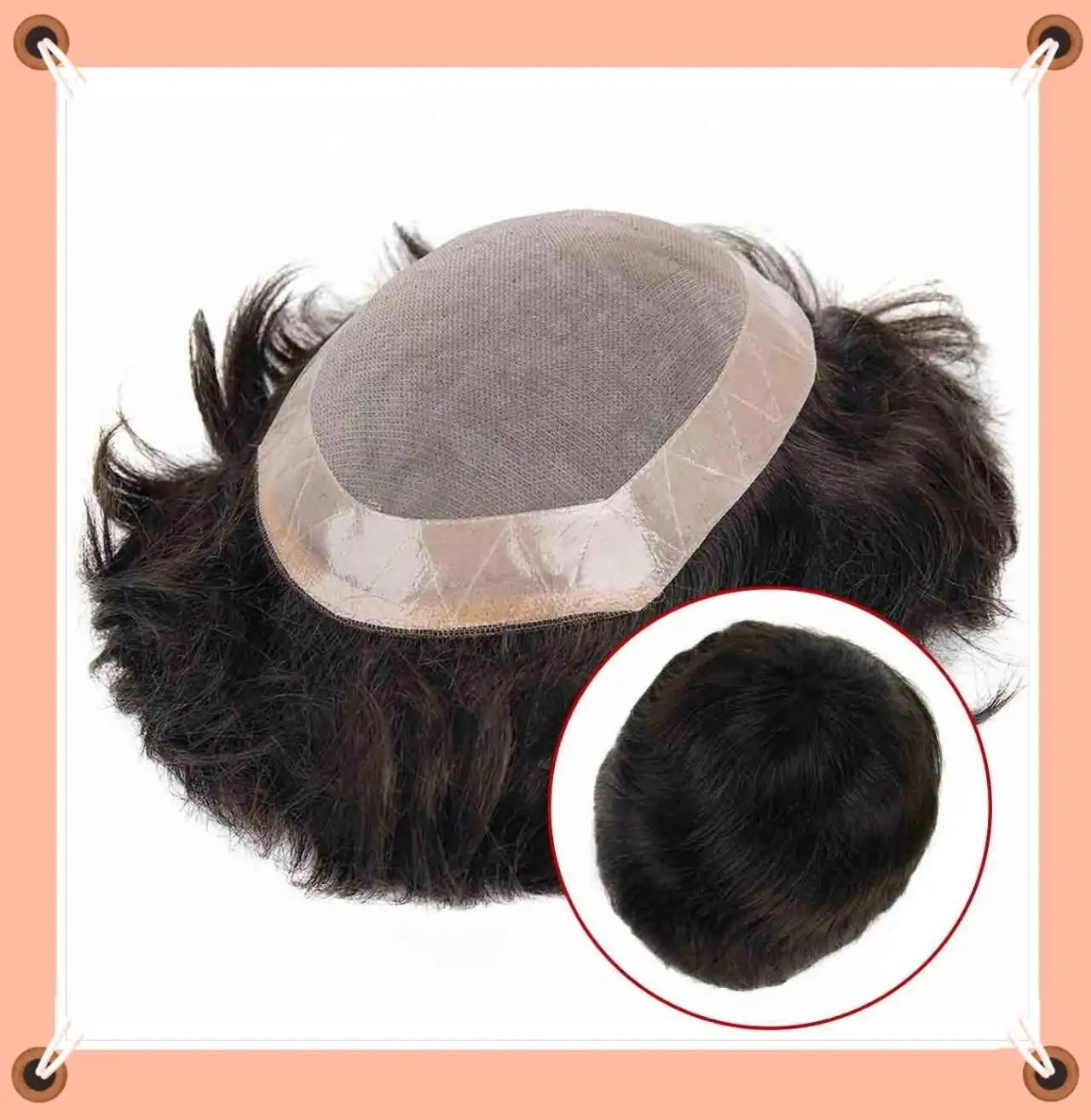 

TUM06 Mono Wigs Human Hair Hairpiece Wigs for men Folded Lace Front Indian Remy Human Hair Toupee for Mens Hair Piece For Man