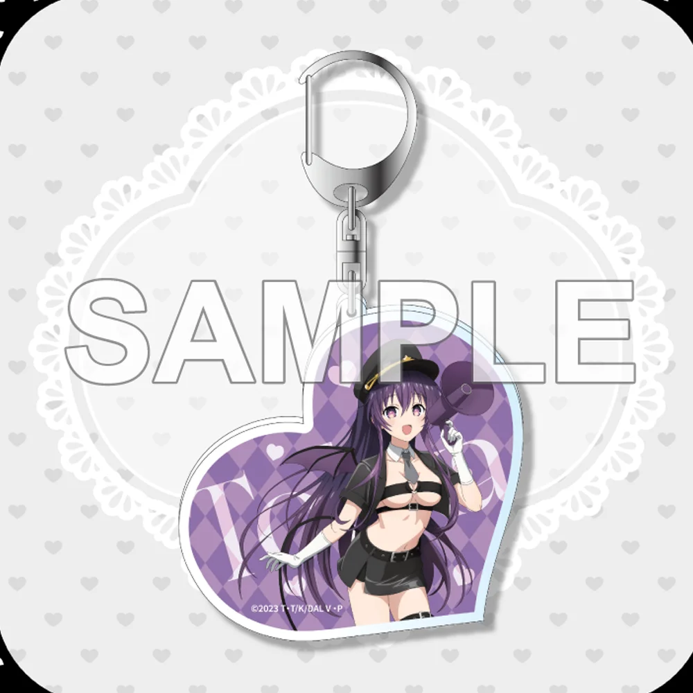 Anime Date A Live V Tohka Kurumi Origami Kotori Police Devil 6CM Kawaii Keychain Cute Keyring Accessory Fans Collection Gift