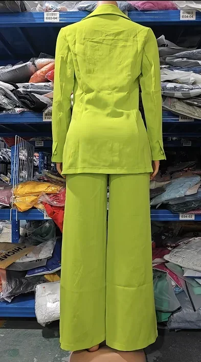 CPSYMYM Women Urban Suits 2024 Spring/Summer Latest Elegant Notched Collar Blazer Long sleeved Coat&Pocket Design Button Pants