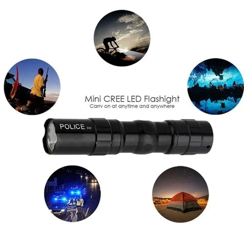 Mini Portable LED Flashlight Ultra Bright High Lumens Handheld Pen Light uses AA batteries Torch for Camping Outdoor Emergency