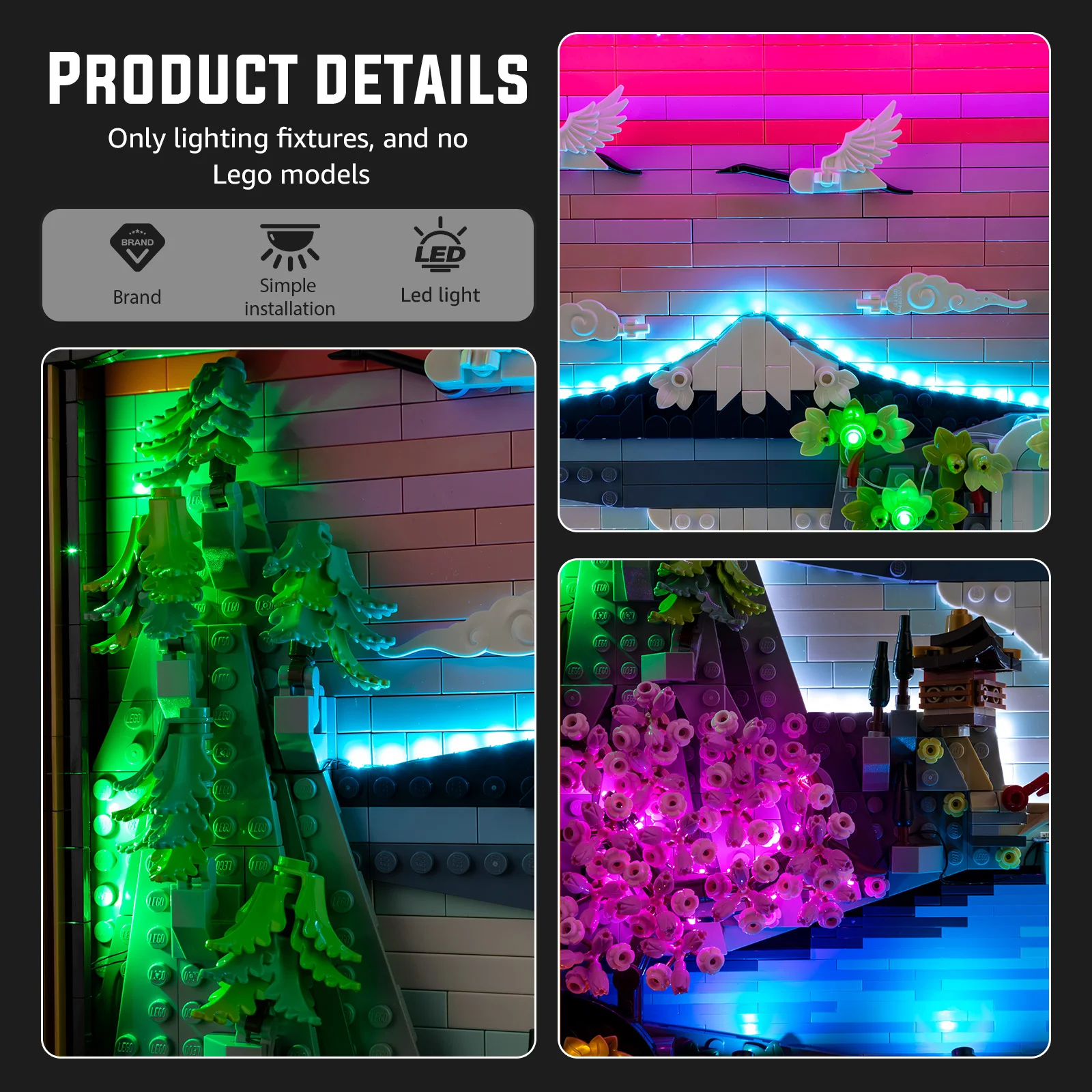 

Комплект светодиодных ламп для конструктора LEGO «Японский пейзаж с цветущей сакурой» 31218 (модель из кирпичиков не включена)