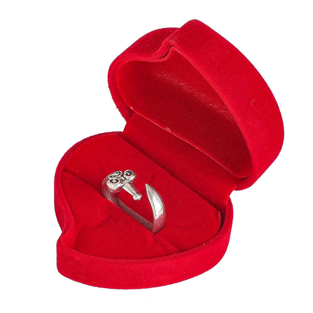 Heart Ring Box Jewelry Display Holder Ring Earrings Storage Organizer Case Gift Box for Proposal Engagement Wedding Anniversary