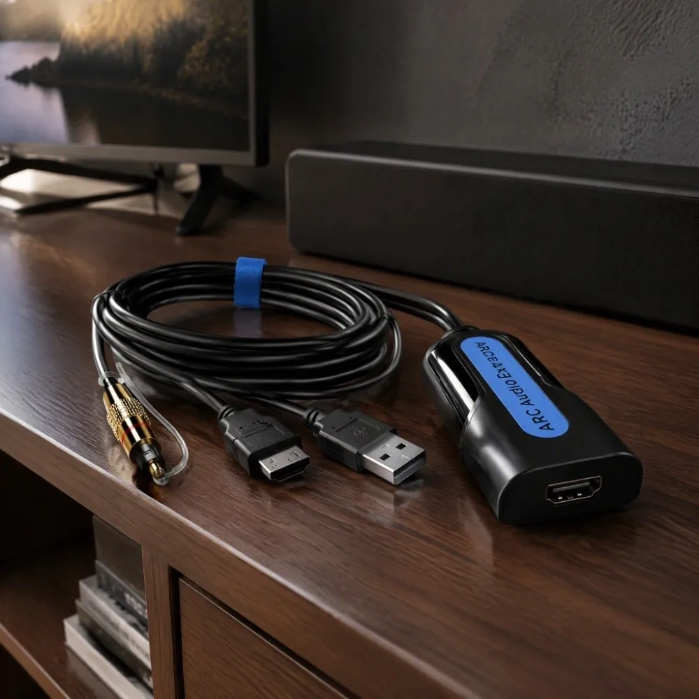 192kHz 24bit Audio Extractor 5.1 Digital Audio Optical Output Digital Audio Converter PCM 2.0 Support ARC Sound Adapter Soundbar