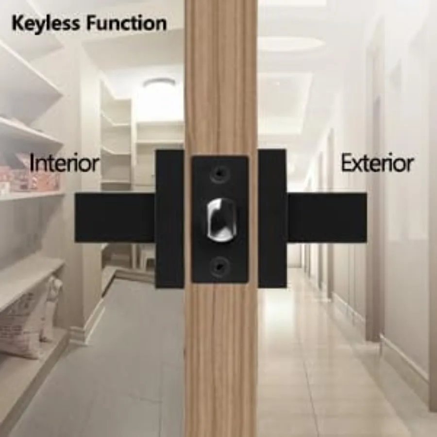 Uchwyt do drzwi wewnętrznych bez zamka, w kolorze matowej czerni, wytrzymały i elegancki, odpowiedni do nowoczesnych drzwi.