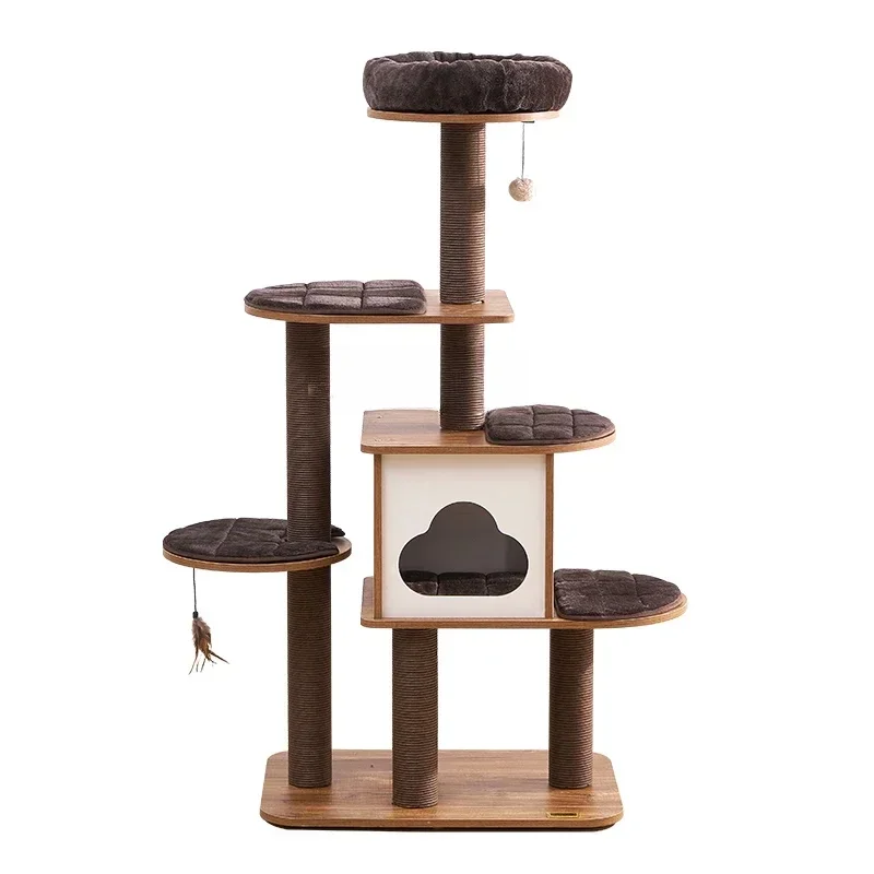 Cat Climbing Frame Cat Nest Tree Integrated Vertical Cat Climber Grinding Claw Pet Supplies Toy Jumping Platform